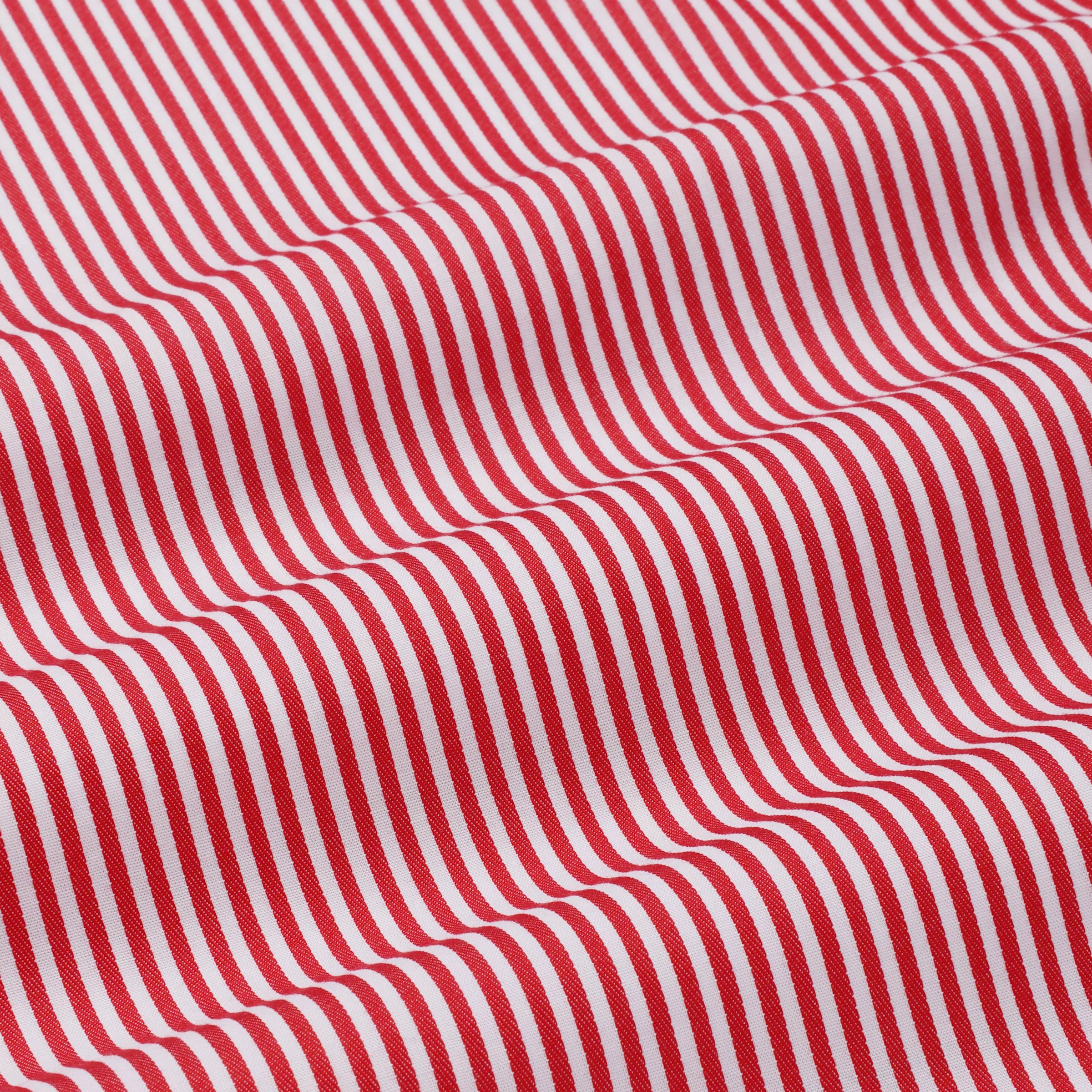 Red & White Tailored Fit Capri Stripe Shirt Dress Shirt
