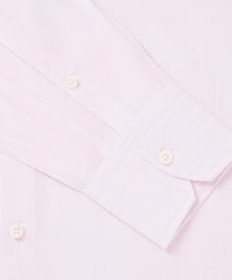 Pale Pink & White Tailored Fit Poplin Stripe Formal Shirt