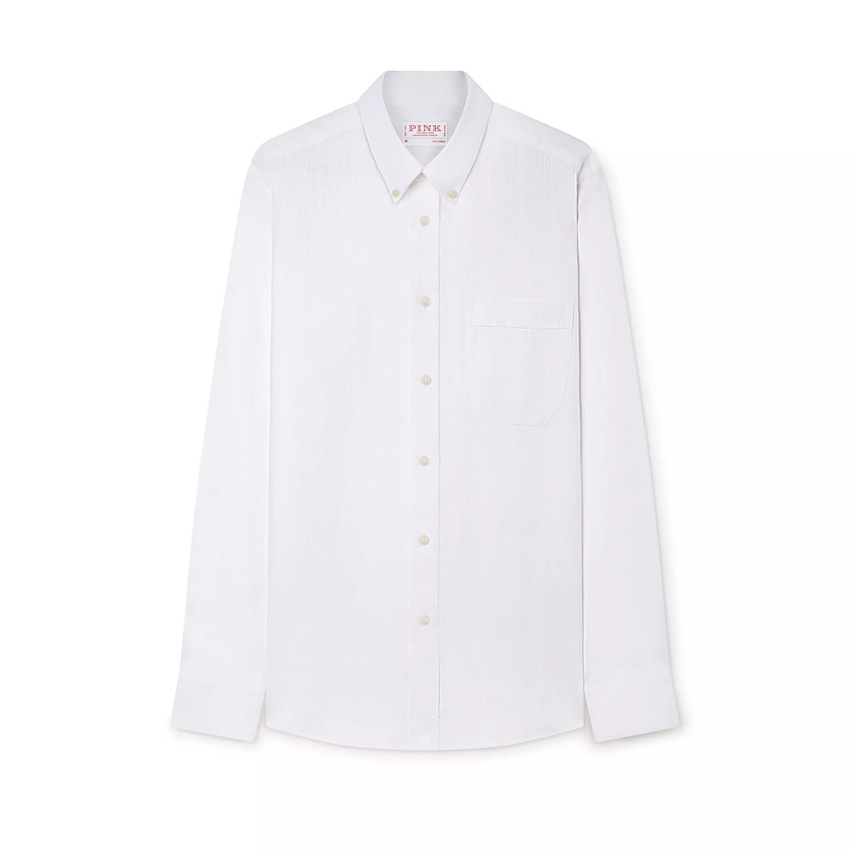 White Tailored Fit Business Casual Button Down Collar Linen Tonal Stripe Shirt