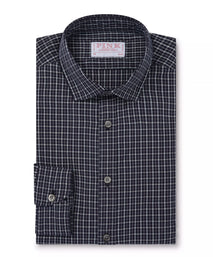 Navy Blue Slim Fit Smart Casual Indigo Check Shirt