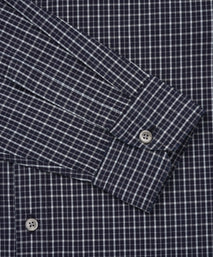 Navy Blue Slim Fit Smart Casual Indigo Check Shirt