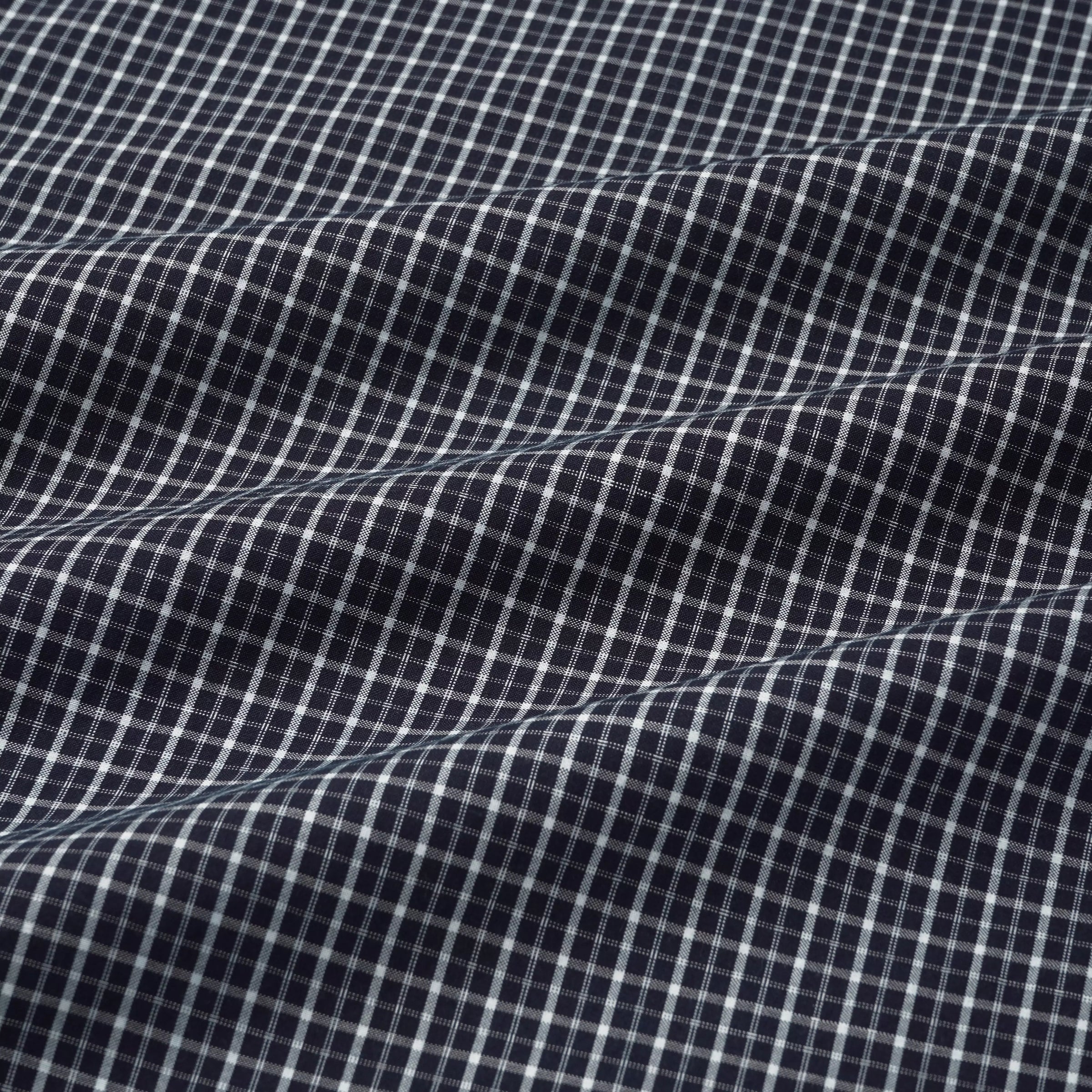 Navy Blue Slim Fit Smart Casual Indigo Check Shirt