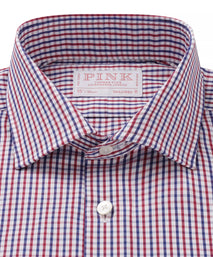 White & Multi Tailored Fit Gingham Twill Check Formal Shirt