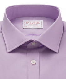 Purple Tailored Fit Cotton Poplin Formal Shirt