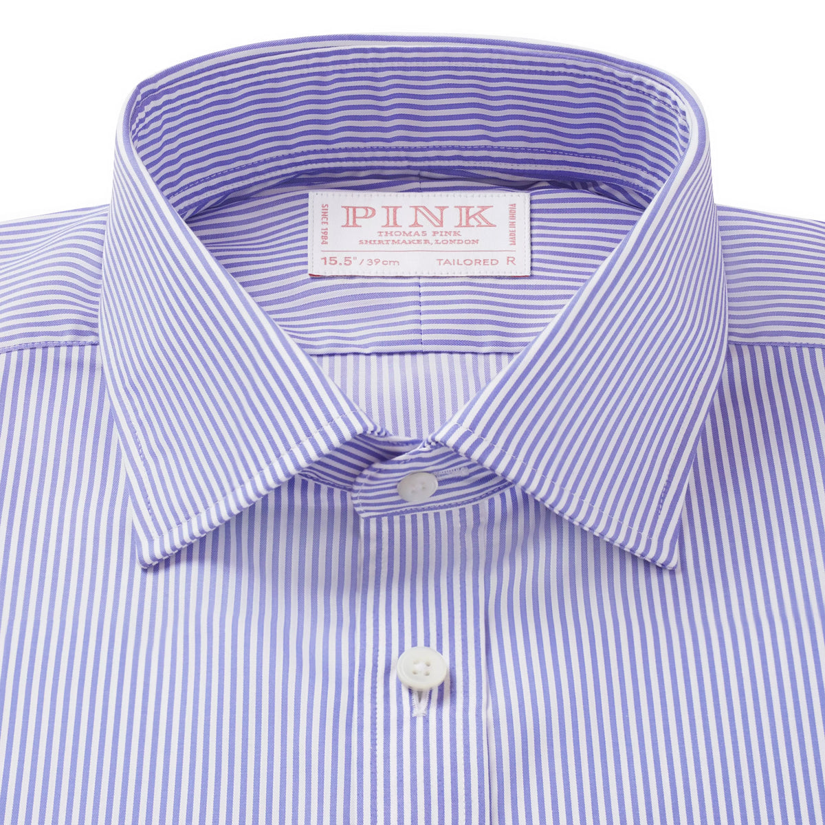 Blue & Navy Slim Fit Bengal Twill Stripe Dress Shirt