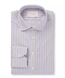 White & Multi Tailored Fit Regent Stripe Formal Shirt