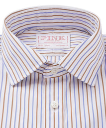 White & Multi Tailored Fit Regent Stripe Formal Shirt