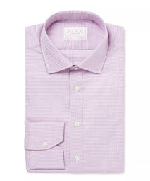 Pale Pink & White Classic Fit Micro Check Formal Shirt