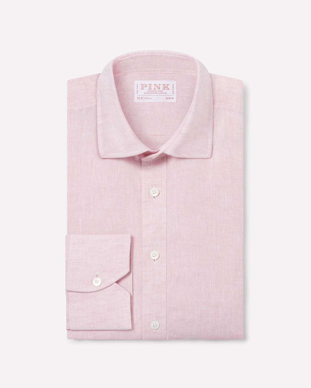 Pale Pink Slim Fit Essential Linen Formal Shirt