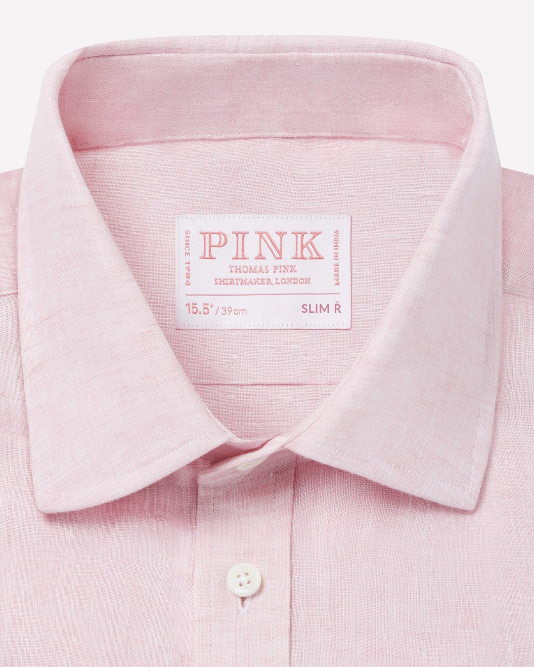 Pale Pink Slim Fit Essential Linen Formal Shirt - Regular / 14.5 Pale Pink Slim Fit Essential Linen Formal Shirt - Regular / 14.5