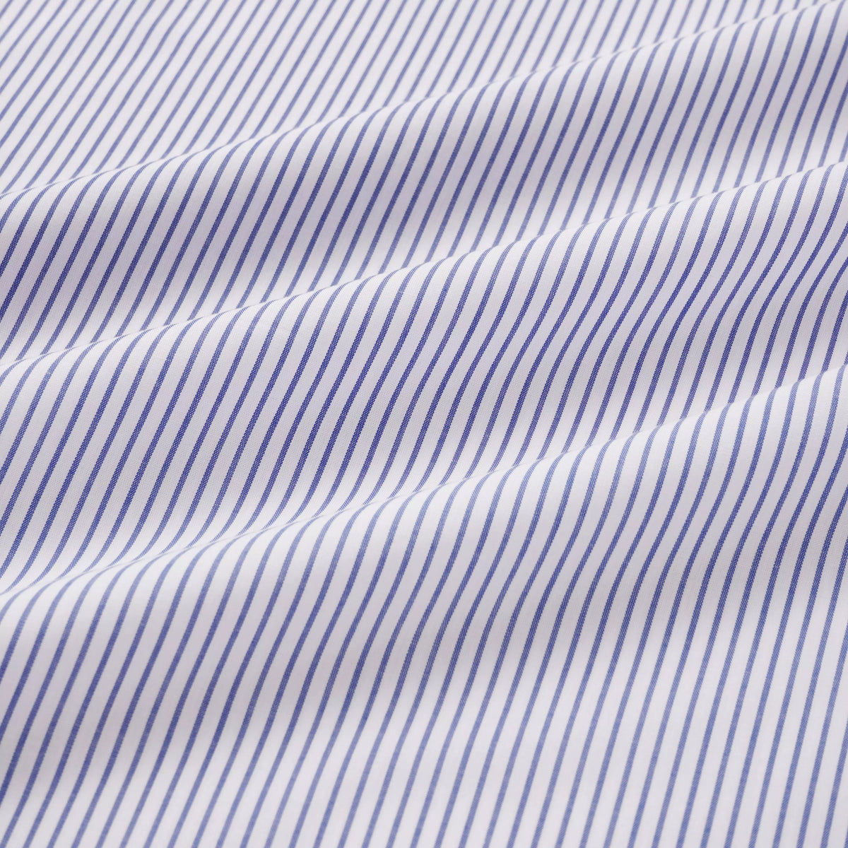 Deep Blue & White Tailored Fit French Cuff Panama Medium Stripe Dress Shirt