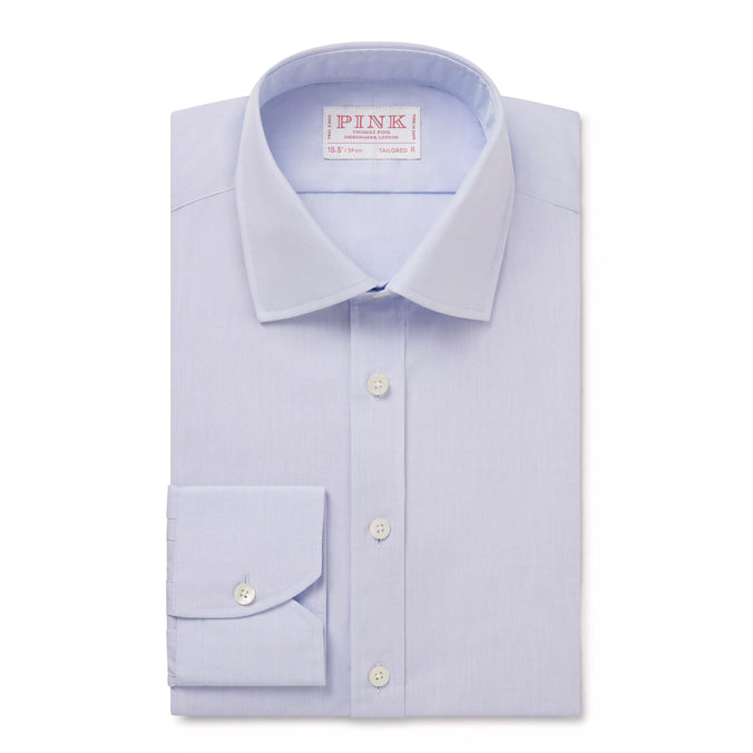 Blue Tailored Fit Oriali Plain Formal Shirt