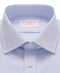 Blue Tailored Fit Oriali Plain Formal Shirt