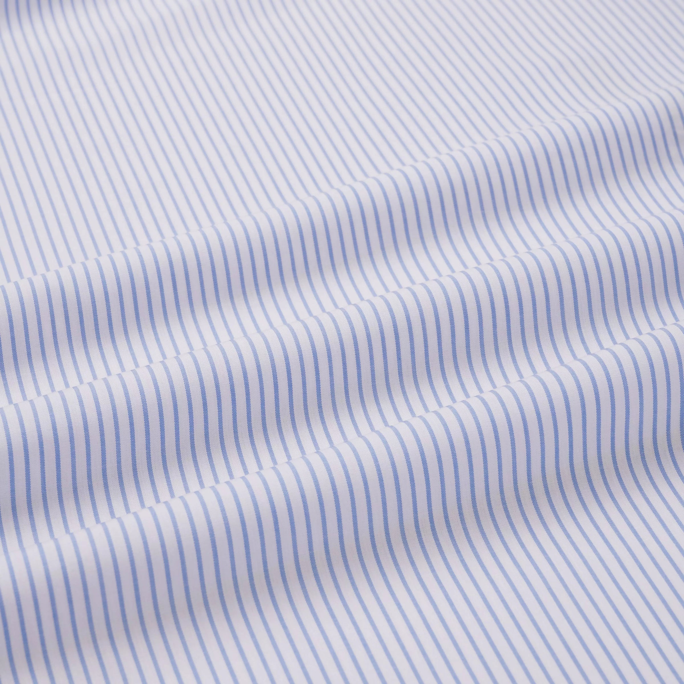Blue & White Tailored Fit Panama Medium Stripe Dress Shirt