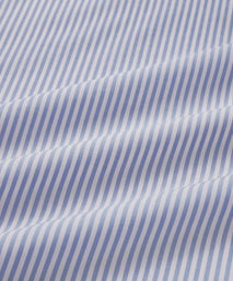 Blue & White Classic Fit French Cuff Panama Stripe Dress Shirt