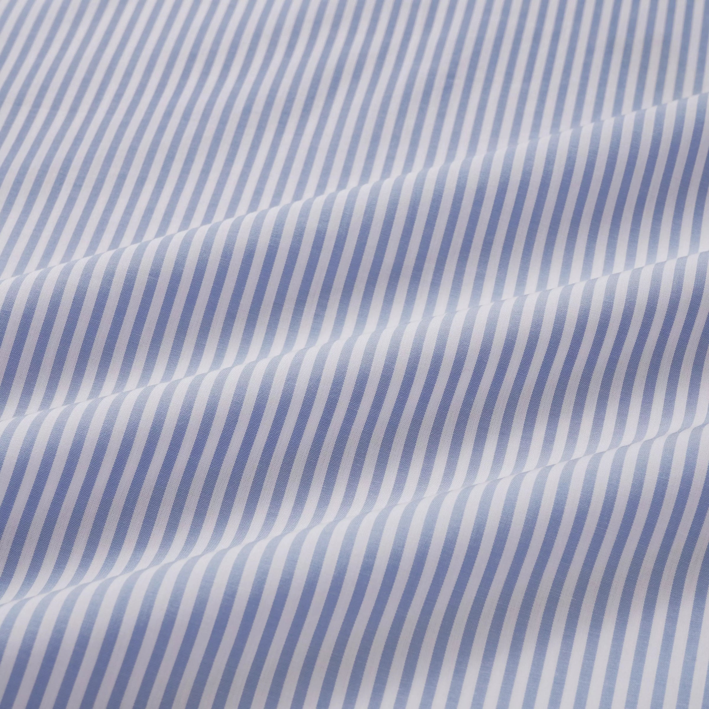 Blue & White Classic Fit French Cuff Panama Stripe Dress Shirt