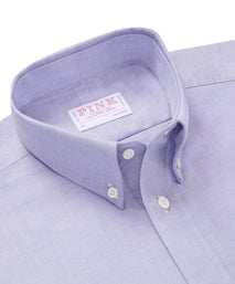Blue Tailored Fit Smart Casual Button Down Open Weave Oxford Shirt