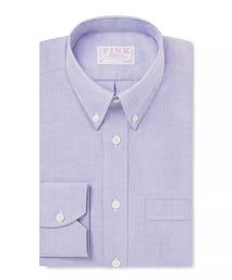 Blue Tailored Fit Smart Casual Button Down Open Weave Oxford Shirt