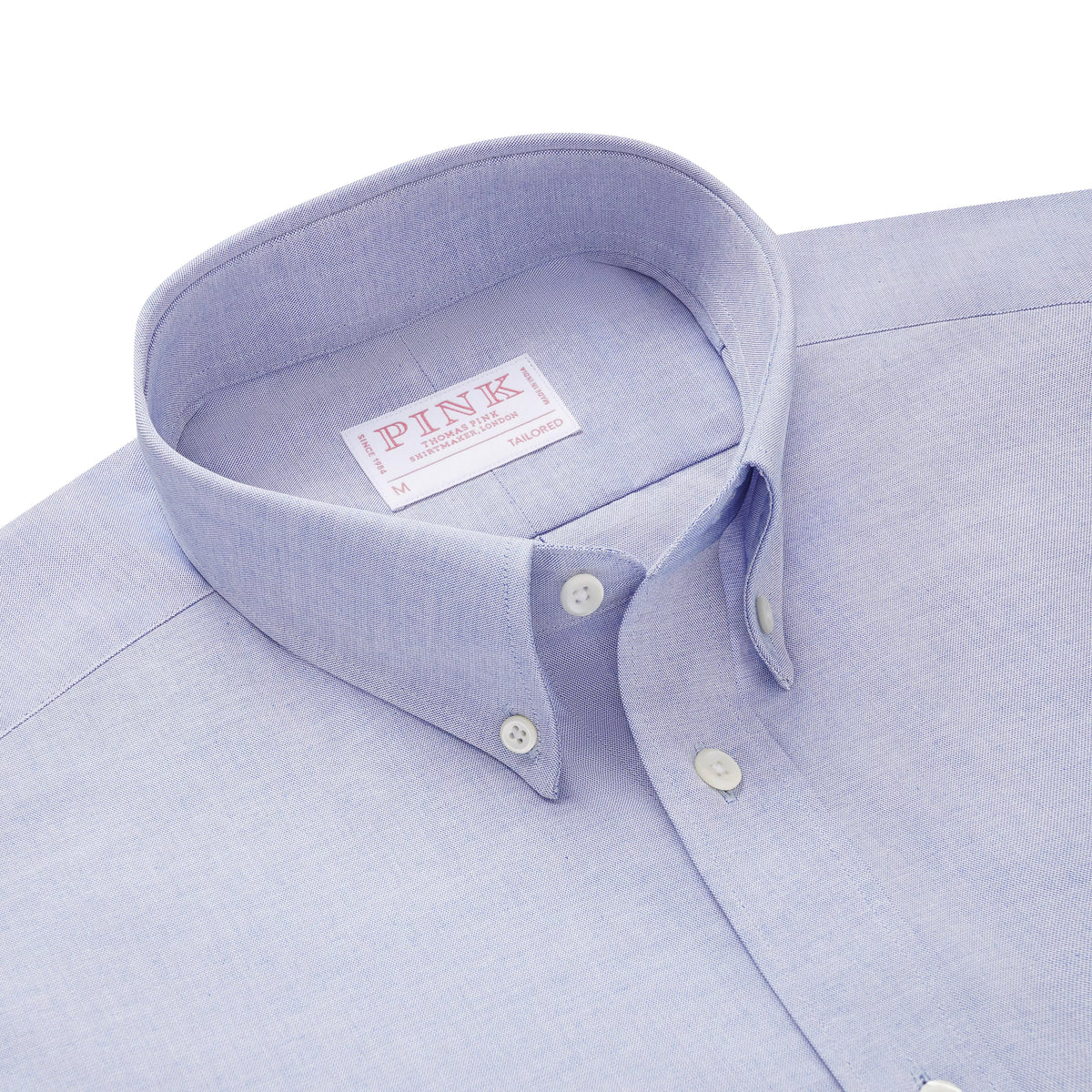 Pale Blue Tailored Fit Business Casual Button Down Fine Oxford Shirt
