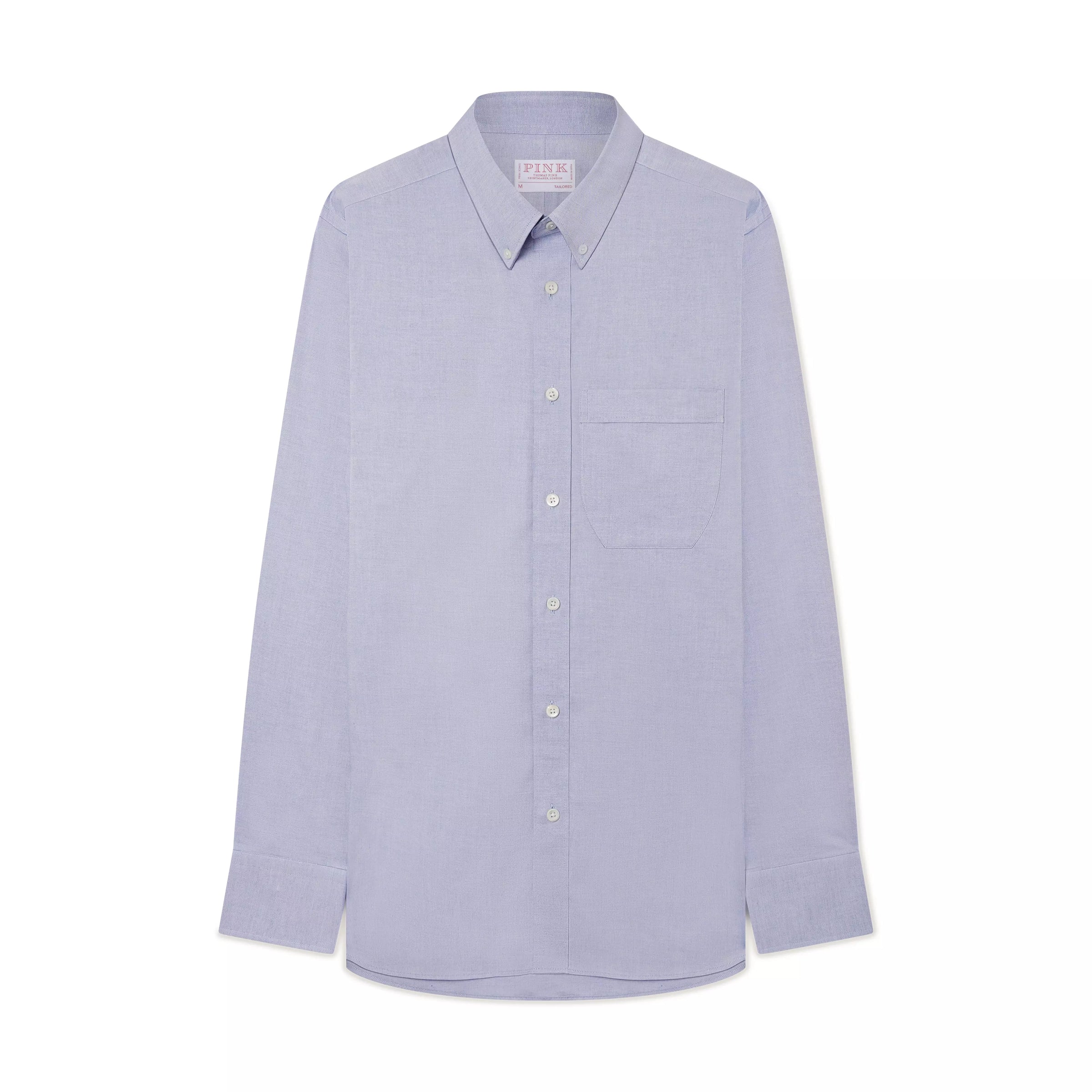 Pale Blue Tailored Fit Business Casual Button Down Fine Oxford Shirt