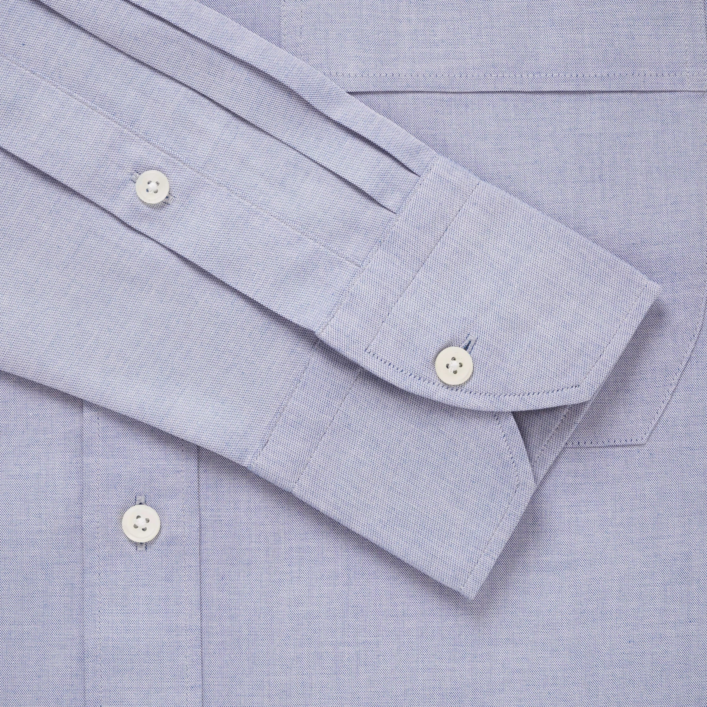 Pale Blue Tailored Fit Business Casual Button Down Fine Oxford Shirt