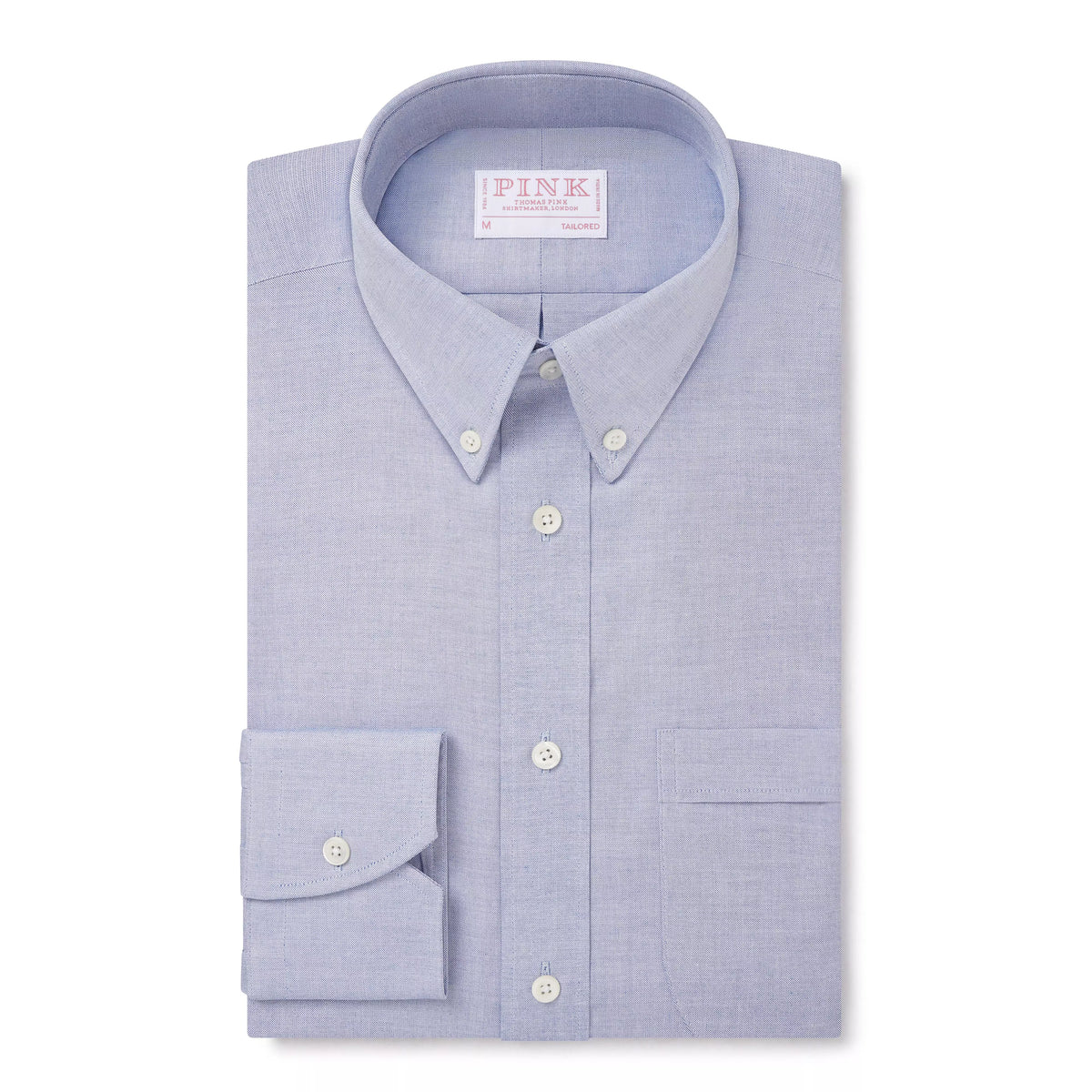 Pale Blue Tailored Fit Business Casual Button Down Fine Oxford Shirt