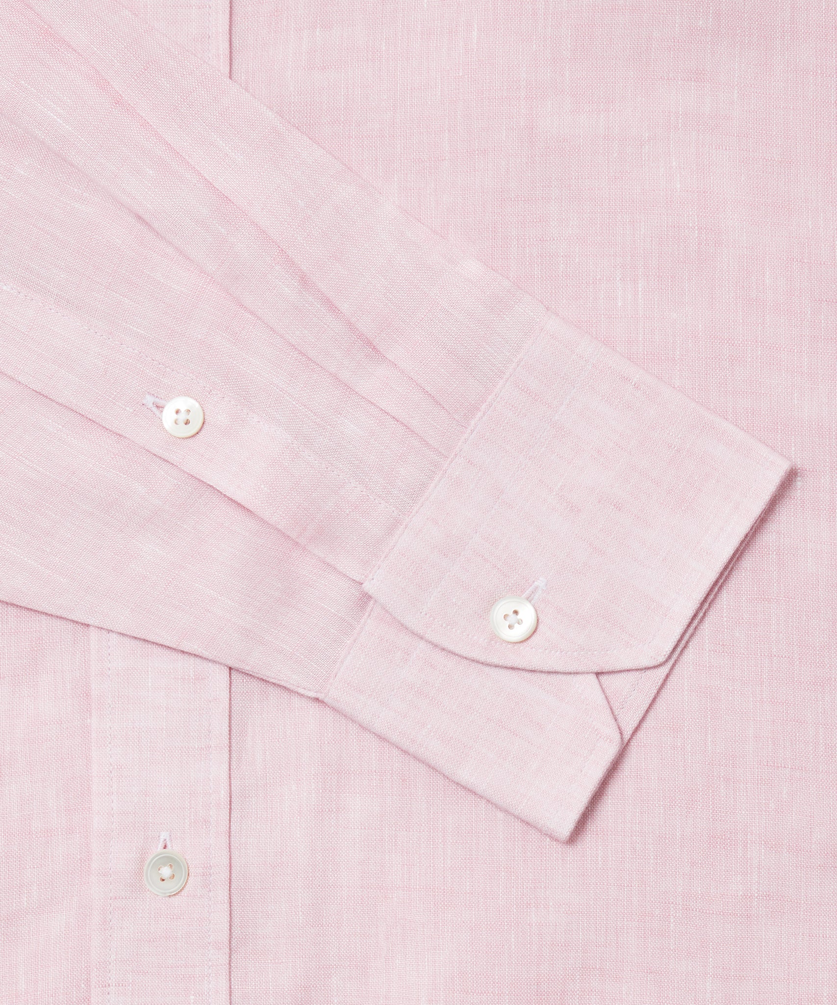 Pale Pink Tailored Fit Essential Linen Button Down Smart Casual Shirt