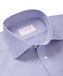 Blue Tailored Fit Business Casual Open Weave Oxford Shirt