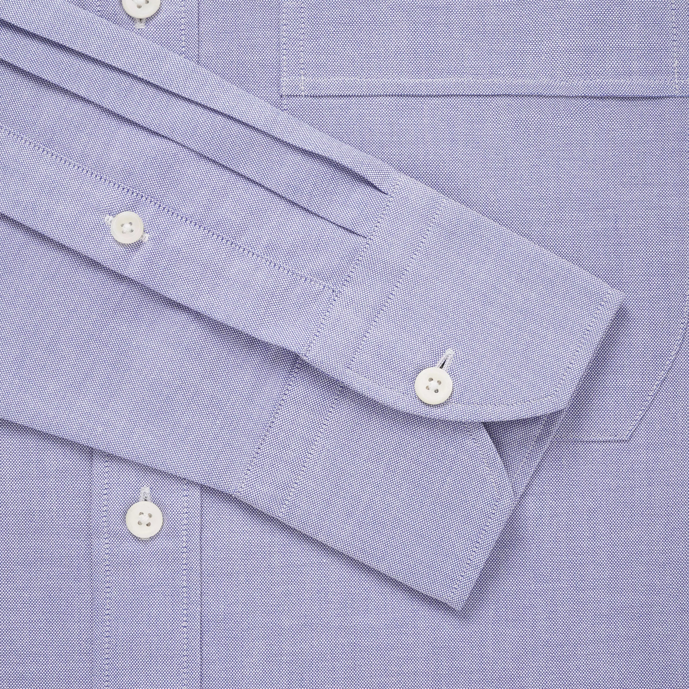 Blue Tailored Fit Smart Casual Button Down Open Weave Oxford Shirt
