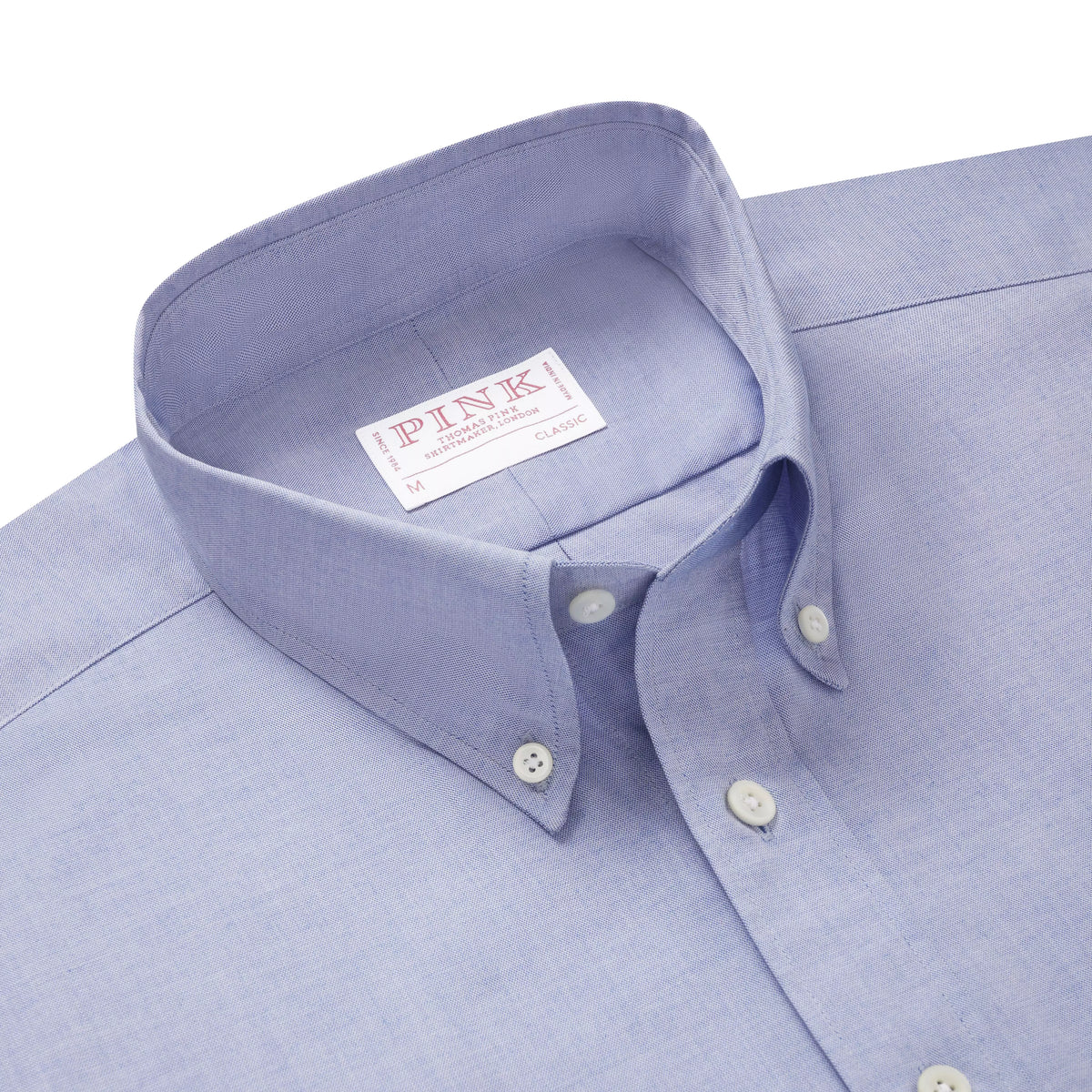 Pale Blue Classic Fit Business Casual Button Down Fine Oxford Shirt