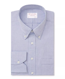 Pale Blue Classic Fit Business Casual Button Down Fine Oxford Shirt