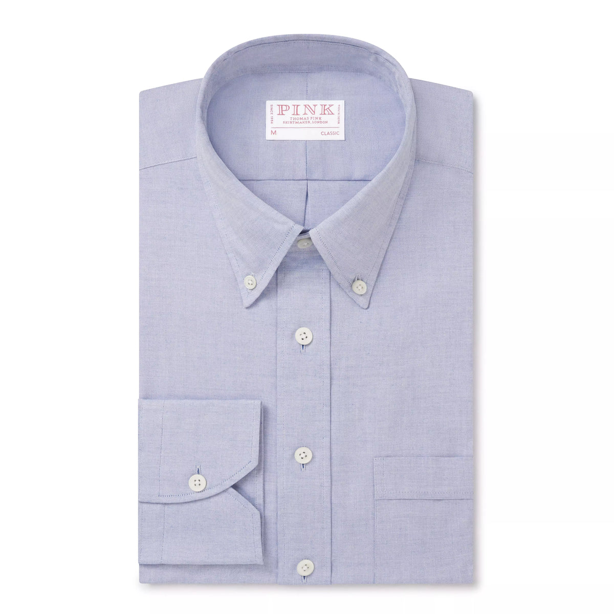 Pale Blue Classic Fit Business Casual Button Down Fine Oxford Shirt
