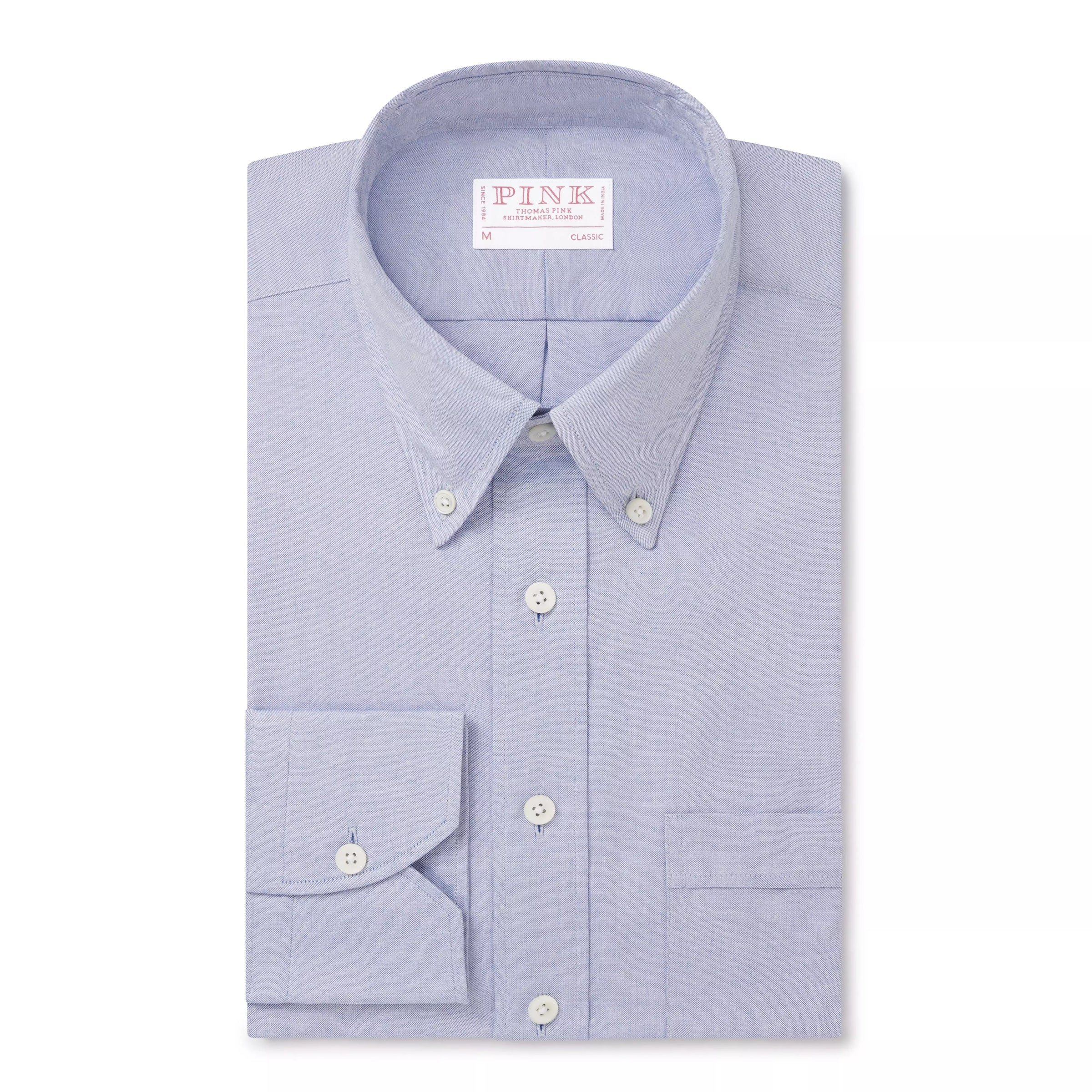 Pale Blue Classic Fit Business Casual Button Down Fine Oxford Shirt