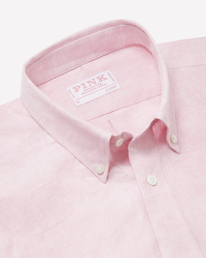 thomas pink dress shirt sale Thomas Pink Men's Diagonal Textured Solid Dress Shirt - Pink
