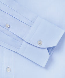 Pale Blue & White Slim Fit Puppytooth Dress Shirt