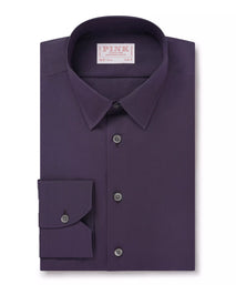 Plum Slim Fit Solid Cotton Poplin Formal Shirt