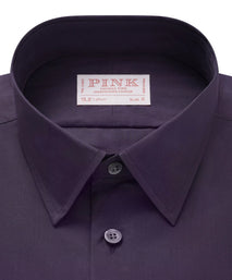 Plum Slim Fit Solid Cotton Poplin Formal Shirt