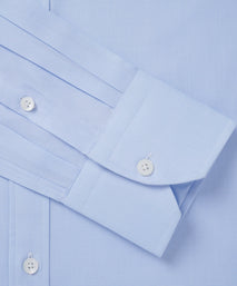 Pale Blue & White Tailored Fit Puppytooth Dress Shirt