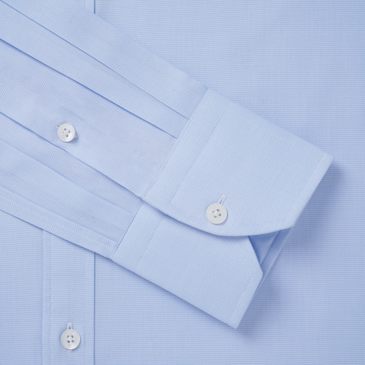 Pale Blue & White Tailored Fit Puppytooth Dress Shirt