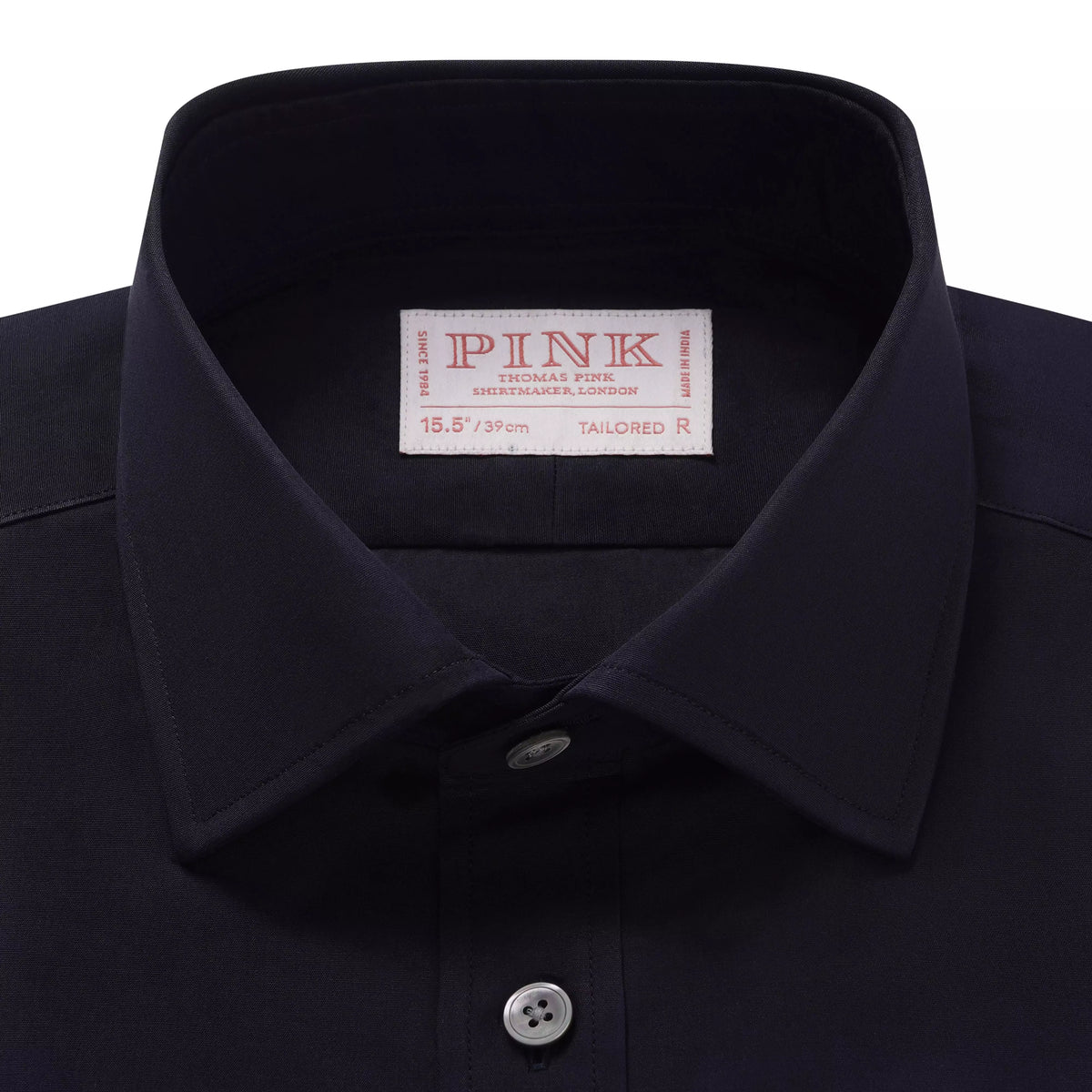 Navy Blue Tailored Fit French Cuff Ramses Cotton Poplin Formal Shirt
