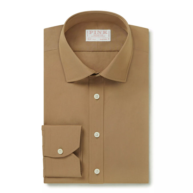 Camel Tailored Fit Soft Finish Poplin Formal Shirt