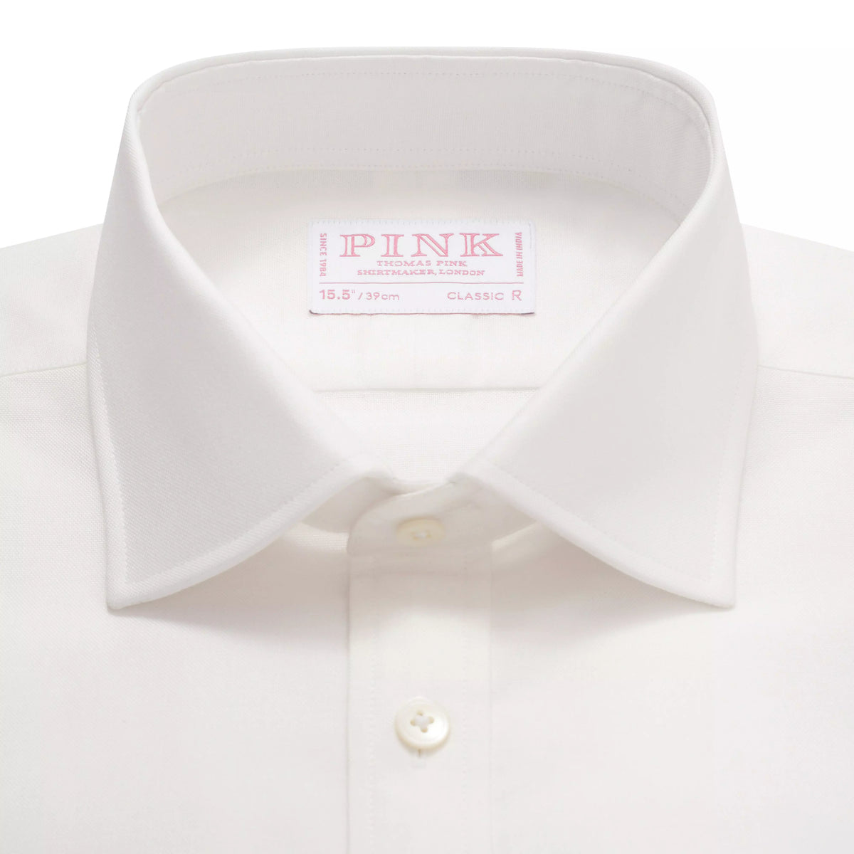 White Classic Fit French Cuff Cotton Oxford Dress Shirt