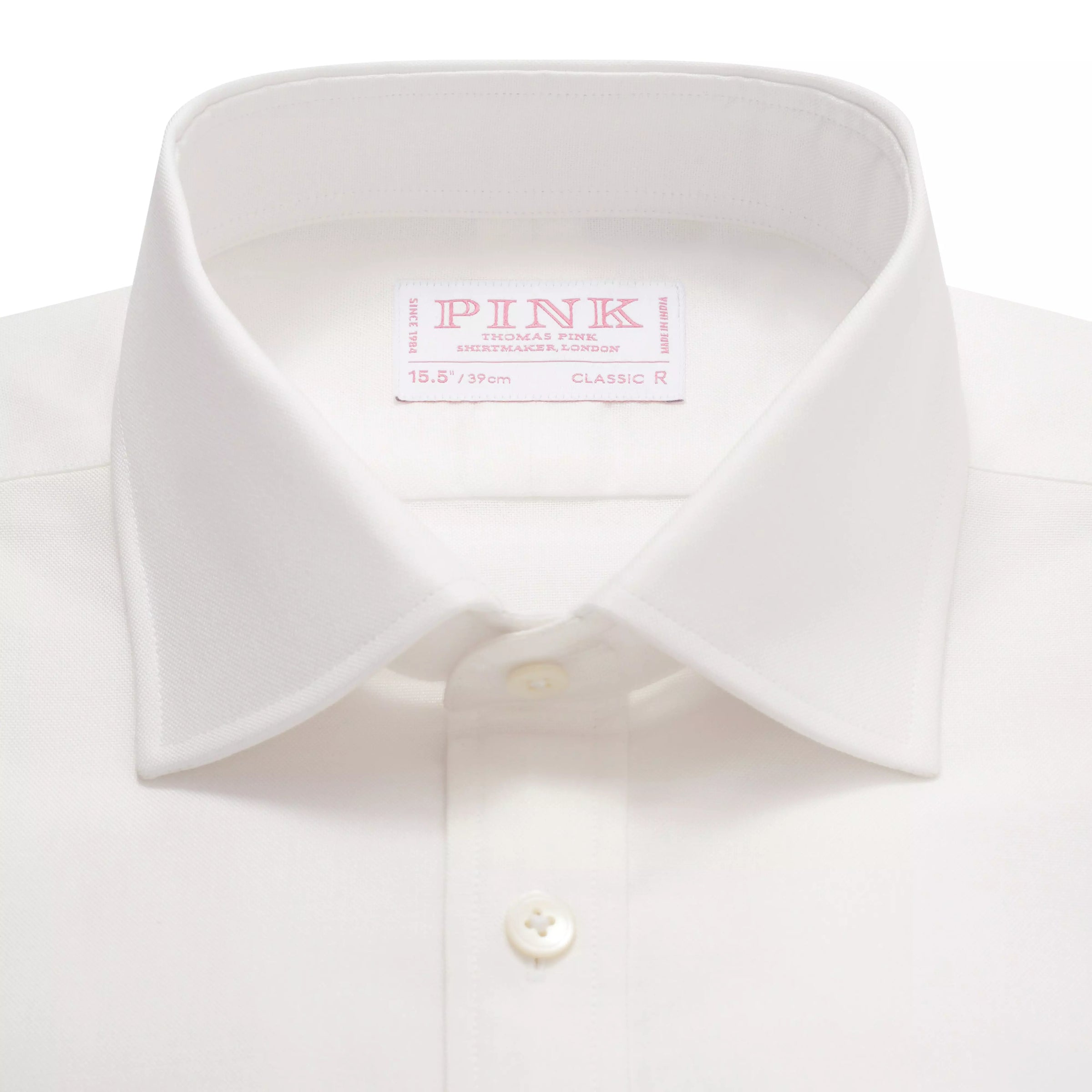 White Classic Fit French Cuff Cotton Oxford Dress Shirt