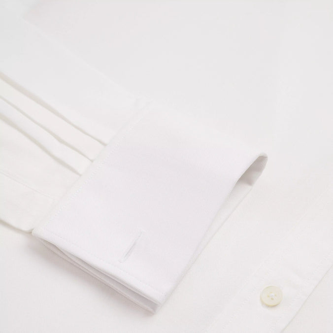 White Classic Fit French Cuff Cotton Oxford Dress Shirt
