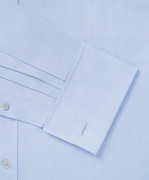 Pale Blue & White Classic Fit French Cuff Puppytooth Dress Shirt