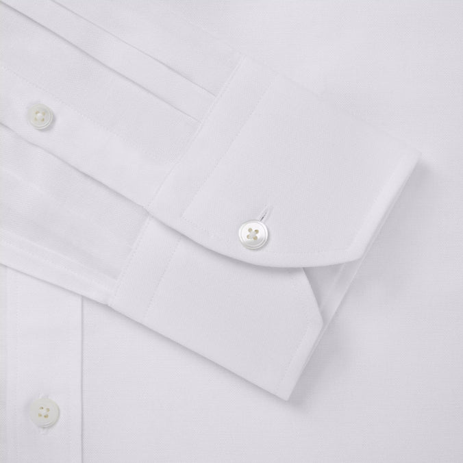 White Classic Fit Cotton Oxford Dress Shirt