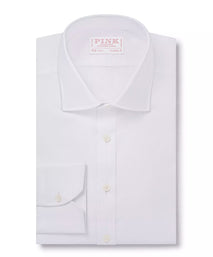 White Classic Fit Textured Dobby Formal Shirt