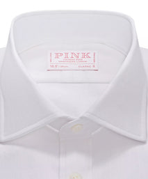 White Classic Fit Textured Dobby Formal Shirt