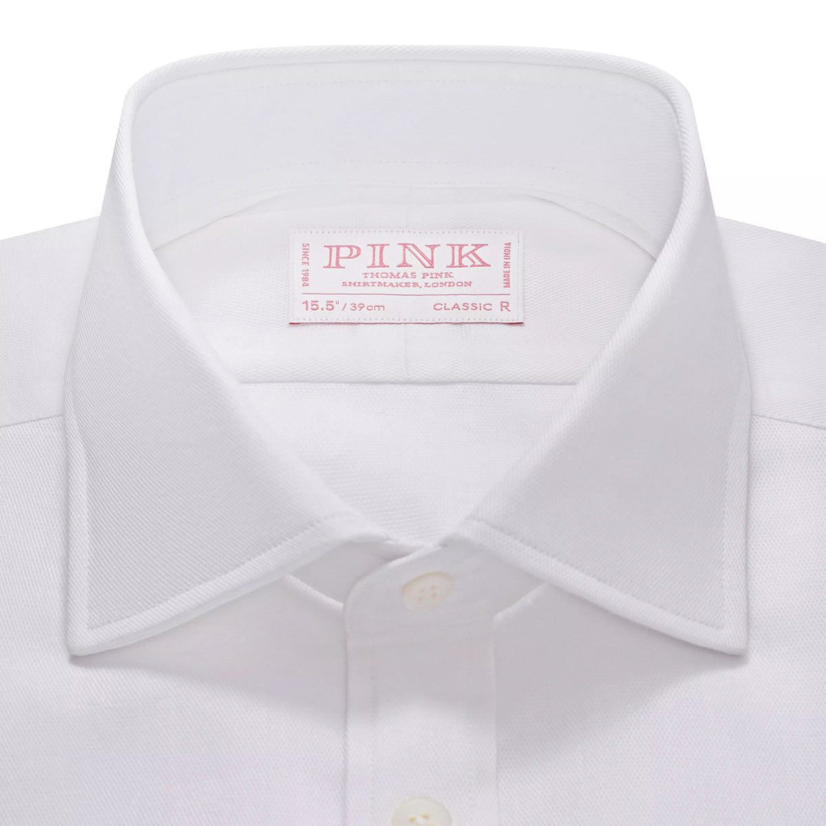 White Classic Fit Textured Dobby Formal Shirt