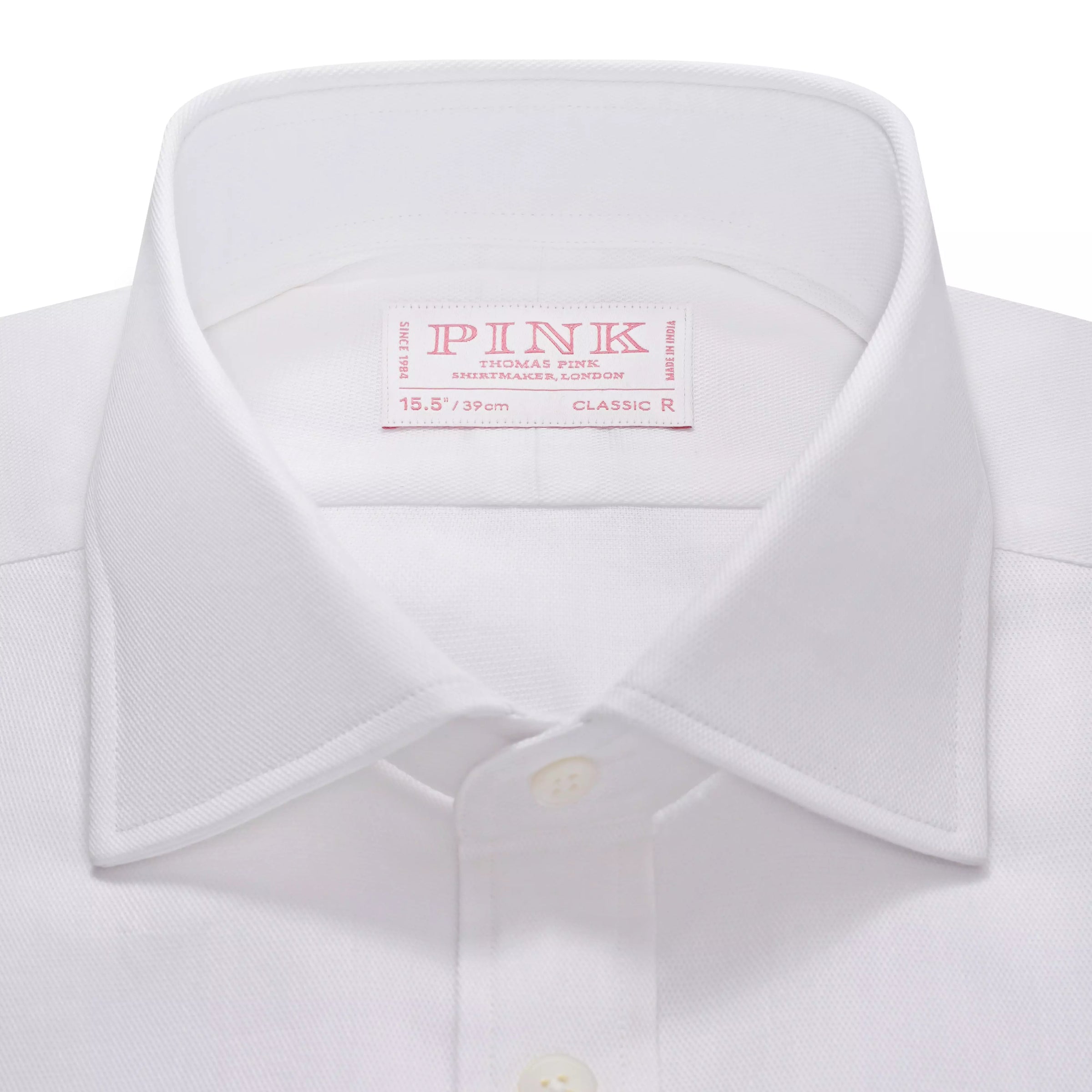 White Classic Fit Textured Dobby Formal Shirt